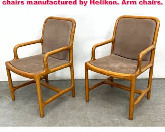 Lot 280 Pair of Mid Century Modern pretzel chairs manufactured by Helikon. Arm chairs. 