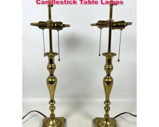 Lot 310 Vintage English Solid Brass Candlestick Table Lamps