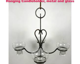 Lot 138 Boda Smide Attributed, Sweden, Hanging Candleholder, metal and glass