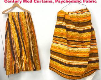 Lot 402 4 curtains 60s70s Vintage Mid Century Mod Curtains, Psychedelic Fabric