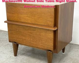 Lot 139 Vintage Mid Century American of Martinsville Walnut Side Table Night Stand. American Modern. 