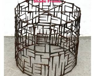 Lot 348 Brutalist welded Nail Lamp Shade Frame. 