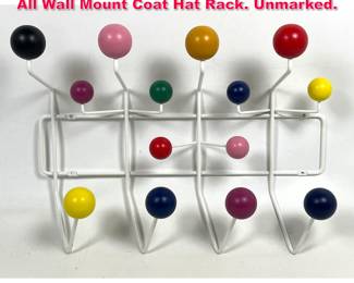 Lot 424 Atomic Mid Century Eames Hang It All Wall Mount Coat Hat Rack. Unmarked.