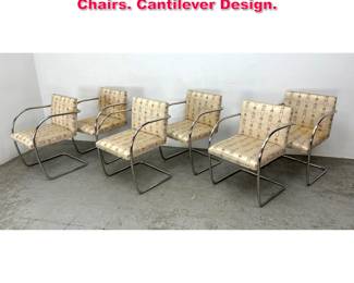 Lot 264 Set 6 Brno style Chrome Tube Dining Chairs. Cantilever Design. 