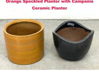 Lot 324 2pc Garden Pottery. Gainey AC12 Orange Speckled Planter with Campania Ceramic Planter