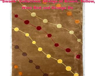 Lot 326 4 11 X 7 5 DELOS Modernist Rug. Swank Collection. Strings of Brown, Yellow, Wine Red and Orange Do