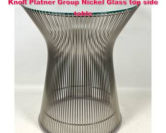 Lot 2 Vintage Mid Century Warren Platner Knoll Platner Group Nickel Glass top side table