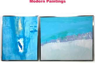 Lot 450 2pcs Vera Redmond Abstract Modern Paintings