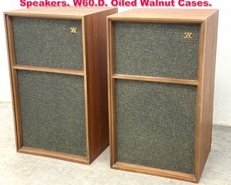 Lot 232 Pair Rank Wharfedale Loudspeaker Speakers. W60.D. Oiled Walnut Cases. 