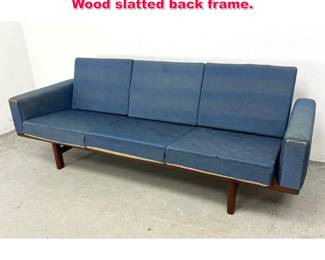 Lot 410 Hans J. Wegner GE 236 Sofa Couch. Wood slatted back frame. 