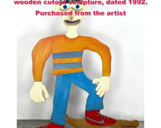 Lot 354 Paul DiVone Handpainted standing wooden cutout sculpture, dated 1992. Purchased from the artist