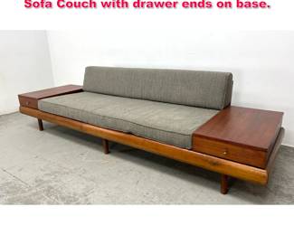 Lot 296 Adrian Pearsall Mid Century Modern Sofa Couch with drawer ends on base. 