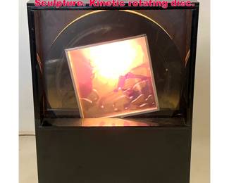 Lot 343 Lucite acrylic Modern Light Sculpture. Kinetic rotating disc. 