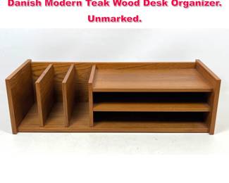Lot 315 Nordisk Andels Eksport attributed Danish Modern Teak Wood Desk Organizer. Unmarked. 
