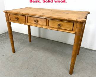 Lot 216 English Pine Faux Bamboo writing Desk. Solid wood. 