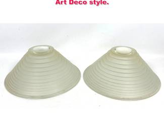 Lot 485 Pair of light shades designed in the Art Deco style.