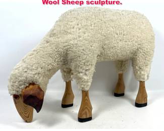 Lot 182 Hanns Peter Krafft Meier Wood and Wool Sheep sculpture. 