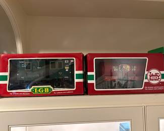 LGB train sold as a set- cars, track, trees, decorations, people, buildings