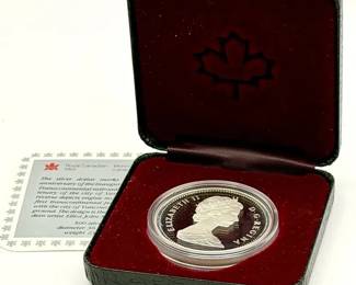 1986 Canada Vancouver Centennial Silver Dollar Proof Coin w/ Case & COA