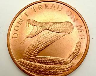 2018 “Don’t Tread On Me” Silver Shield 1 oz .999 Pure Copper Round