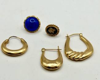14K Gold Earring Lot
