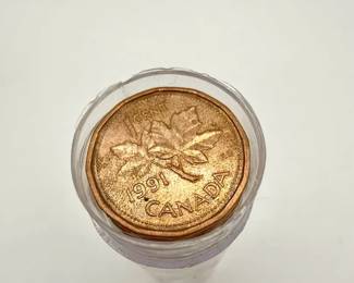 Unsearched Canada 1 Cent Coins in Tube