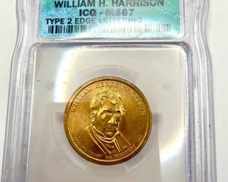 2009-P William H. Harrison Presidential Dollar ICG MS67 Type 2 Edge Lettering