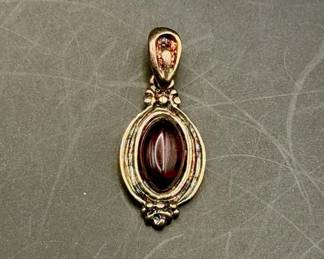 Sterling Silver Stamped Victorian-style pendant