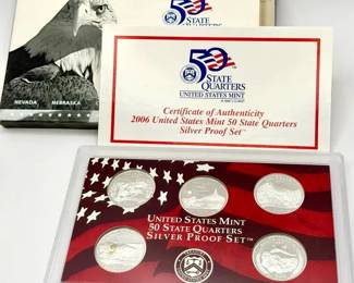 2006 United States Mint 50 State Quarters Silver Proof Set w/ Box & COA