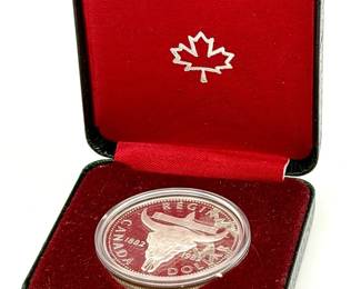 1982 Canada Regina Centennial Silver Dollar Proof Coin in Case