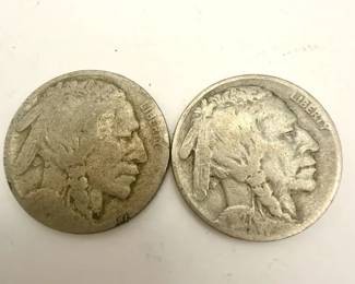 (2) Buffalo Nickels Partial Date Early U.S. Coins