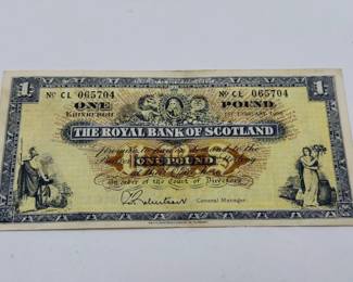 Vintage Royal Bank of Scotland One Pound Bank Note