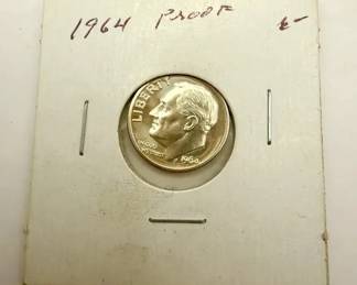 (1) 1964 Roosevelt Silver Dime Proof Coin