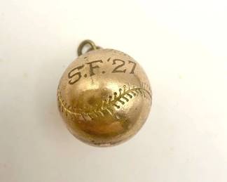 10K Gold Baseball Charm