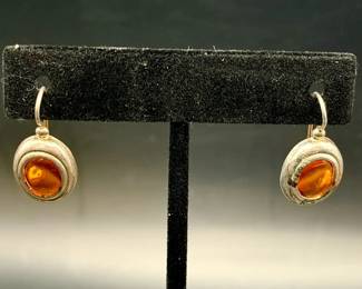 Baltic Amber & Sterling Silver Earrings