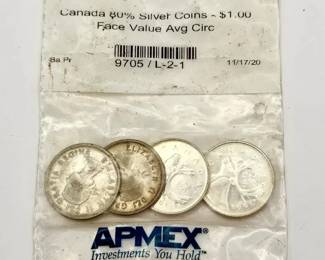 (4) Canada 50% Silver Quarters