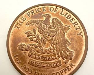 1 oz .999 Fine Copper “Don’t Tread On Me” / Price of Liberty Round