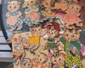 Paper dolls, kittens, puppies,