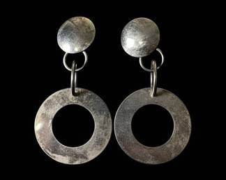 Modernist Circle Dangle Earrings