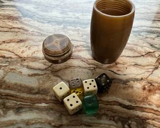 Vintage Bakelite Dice Set with Tumbler Case