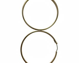 14k Yellow Gold Continuous Hoop Earrings