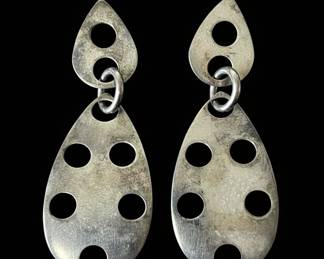 Teardrop Dangle Earrings with Cutouts