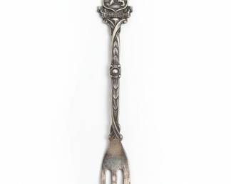 .835 Silver Souvenir Spoon with Coat of Arms 13 Grams