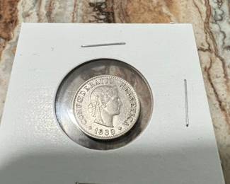 Swiss 5 Rappen Coin - 1939
