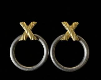 "X" Hoop Earrings