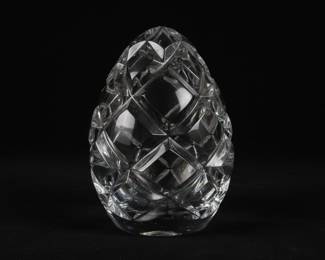 Gorham Hand Cut Crystal Egg Paperweight