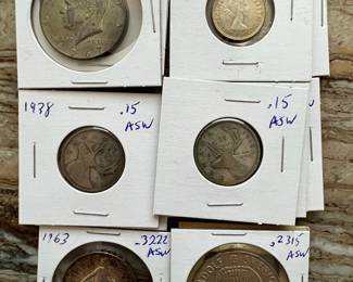 Assorted Silver Coins 2.3 ozt Total ASW