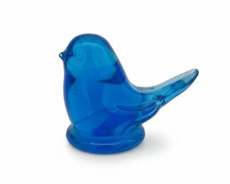 Blown Glass Bluebird of Happiness Figurine