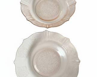 Pink Depression Glass Bowls - Cherry Blossom Pattern
