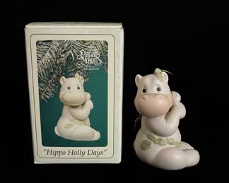 Precious Moments "Hippo Holly Days" Ornament - 1995